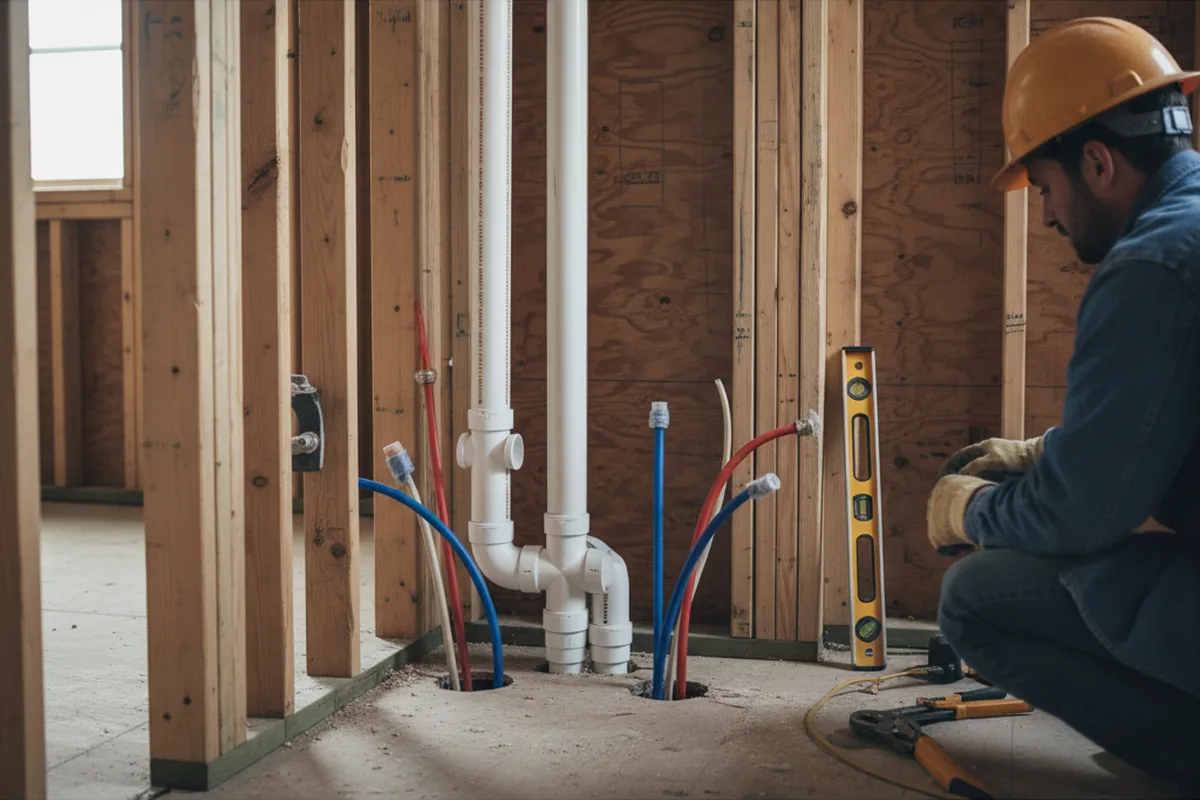 Drain and supply rough-in during Garbage Disposal Repair in Madisonville